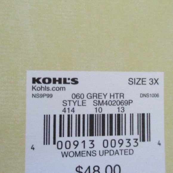 NWT! Sonoma Women's Plus Size Cardigan Sweater, Gray and Purple Floral, Size 3X - Picture 11 of 14